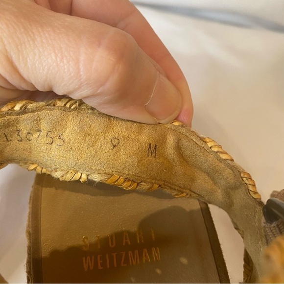 Stuart Weitzman Oncross Wedge Espadrille Sandal Size 9 - Picture 13 of 14